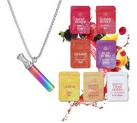 Anxiety Breathing Necklace with Resistance,Flavoured Inner Filter Packs, Filter Natural Essential Oil Breath Breathing Necklace Stress Anxiety Relief Chain for Adults (Coffee)