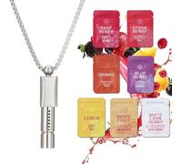 Anxiety Breathing Necklace with Resistance,Flavoured Inner Filter Packs, Filter Natural Essential Oil Breath Breathing Necklace Stress Anxiety Relief Chain for Adults (Coffee)