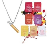 Anxiety Breathing Necklace with Resistance,Flavoured Inner Filter Packs, Filter Natural Essential Oil Breath Breathing Necklace Stress Anxiety Relief Chain for Adults (Coffee)