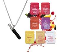 Anxiety Breathing Necklace with Resistance,Flavoured Inner Filter Packs, Filter Natural Essential Oil Breath Breathing Necklace Stress Anxiety Relief Chain for Adults (Coffee)