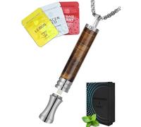 Anxiety Breathing Necklace with Resistance, Strawberry Quartz Breathlace, + 9PCS Filter Element (Unscented+Strawberry+Lemon), for Anxiety Relief, Breathing Exercises, Meditation (Tiger's Eye)