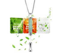 Anxiety Breathing Necklace with Resistance, Tiger's Eye Vape Necklace, + 9PCS Filter Replacement Pack (Unscented+Mint + Orange), Natural Essential Oils, for Anxiety Relief, Breathing Exercises