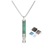 Anxiety Breathing Necklace with Resistance, Titanium Steel Mindful Breathlink Necklace Breathe Easy Meditation Necklaces Less Stress Pendant for Women Men Great Father's Day Gift