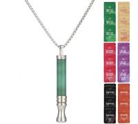 Anxiety Breathing Necklace with Resistance, Wooden Breathlace, Flavoured Air Inner Filter Packs, Natural Essential Oil Breath Stress Relief Chain for Meditation (Green)
