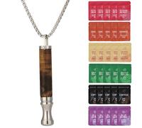Anxiety Breathing Necklace, Wooden Breathlace, with Resistance & Flavoured Air Inner Filter Packs, Natural Essential Oil Breath Stress Relief Chain for Adults (Brown)