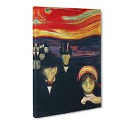 Anxiety By Edvard Munch Canvas Print | Gallery Wrapped 30mm Frame Wall Art | 24x16 inches | Ready to Hang | Classic Picture | Living Room Bedroom Lounge Office