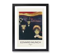 Anxiety By Edvard Munch Exhibition Museum Painting Framed Print | A3 Black Framed Wall Art | Ready to Hang | Modern Historical Picture | Living Room Bedroom Lounge Office