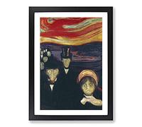 Anxiety by Edvard Munch Framed Print | A2 Black Framed Wall Art | Ready to Hang | Modern Nature Picture | Living Room Bedroom Lounge Office