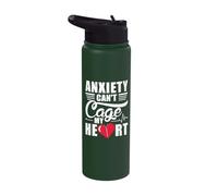 Anxiety Can't Cage My Heart - Open Heart Surgery Stainless Steel Insulated Water Bottle