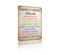 Anxiety Coping Statements Metal Vintage Aluminum Sign Wall Decor for Counseling Office, Study, Wellness Center, Living Room, Bedroom - 8x12 Inches Soothing Mental Wellness-Themed Wall Art (25253)