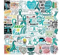 Anxiety Disorder Awareness Stickers |50Pcs PTSD Awareness Waterproof Vinyl Decals for Water Bottles Laptop Mobile Phone Computer Skateboard Guitar Car Motorcycle Bike Décor
