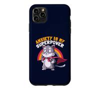 Anxiety Is My Superpower Cute Super Hero Cat Funny EduEly Case for iPhone 11 Pro Max