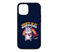 Anxiety Is My Superpower Cute Super Hero Cat Funny EduEly Case for iPhone 12/12 Pro