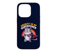Anxiety Is My Superpower Cute Super Hero Cat Funny EduEly Case for iPhone 14 Pro
