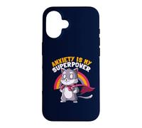Anxiety Is My Superpower Cute Super Hero Cat Funny EduEly Case for iPhone 16