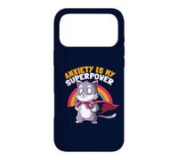 Anxiety Is My Superpower Cute Super Hero Cat Funny EduEly Case for iPhone 17 Pro Max