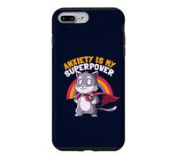 Anxiety Is My Superpower Cute Super Hero Cat Funny EduEly Case for iPhone 7 Plus/8 Plus