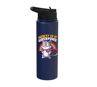 Anxiety is My Superpower Cute Super Hero Cat Funny EduEly Stainless Steel Insulated Water Bottle