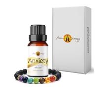 Anxiety Multicolour Bracelet Gift Box Set | Lava Stone Aromatherapy Chakra Bracelet | 10ml Anxiety Essential Oil | Relaxation Gift for Women | Made in UK