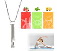 Anxiety Necklace with Resistance Relief Portable Stress Relief Device with 3 Refillable Flavoured Filters Sensory Tool for Calm Focus Mindful Exercises Gift for Adults