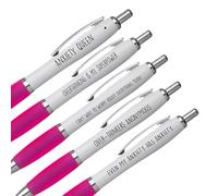 Anxiety Pen Pack, 5 Pack of Ballpoint Pens - Mental Health Awareness Pens - Funky Stationery Quirky Gift - Office Desk Accessories - PENPACK11