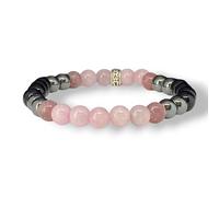 Anxiety Relief Bracelet, 19cm, Black Tourmaline, Rose Quartz, Lepidolite, Crystal Gemsone Gift For Woman (Anxiety Relief Bracelet)