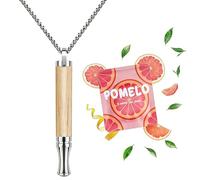 Anxiety Relief Breathing Necklace - Adjustable Resistance, Natural Wood & Stainless Steel, Multiple Essential Oil Scents, Discreet Pendant Mindfulness Stress Management Tool (Pomelo Pack)