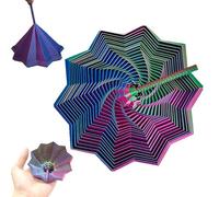 Anxiety Relief Fidget Toy, 3D Printed Fidget Star with Easy-Grip Handles, Whirling Spiral Hexagon Spinner for Stress & Focus, Colorful Fractal Expanded Design (Colorful 3.4in)