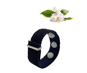 Anxiety Relief Jasmine Scented Bracelet, Multi-Symptom Relief for Menopause, Mood Enhancer (Single) Black, Jasmine (XLarge 9 in)
