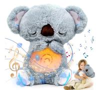 Anxiety Relief Koala, Breathing Koala Anxiety Bear with Calming Music, Lights, Sleeping Otter Plush, Soothing Koala Sleep Buddy for Adults & Kids, Stress Relief Stuffed Animal with Rhythmic Breathing