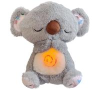 Anxiety Relief Koala, Soothing Breathing Koala Anxiety Relief Bear with Light and Music Breathing Koala Plush Toy Portable Plush Rest Koala Calming Sleep with Rhythmic Breathing Motion for Baby (Grey)