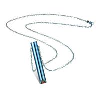 Anxiety Relief Necklace, Mindful Breathing Necklace Stainless Steel Portable Deep Breathing Exercises Necklace for Men Women Meditation Stress Relief Relaxation (Blue)