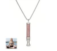 Anxiety Relief Necklaces, Breathing Necklace, Stainless Steel Relief Anxietys Breath Necklaces, Mindful Necklace for Relaxation, Meditation, Breathing, Anxiety Gifts for Women Men (Pink)