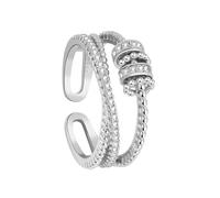 Anxiety Ring,Silver Zirconia,Spinner Fidget,Women Adjustable Stress Reliever With Jewellery Box,Jewelry,Love Girls,Thumb,Daughter Mood Gifts Finger toys Personalised Friendship,for Kids (Four rings)