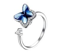 Anxiety Rotating for Rings Ring Jewellery Worry Stackable Open Adjustable Load for Anxiety Rings Curling Ribbon Glitter, one size, Metal, No Gemstone