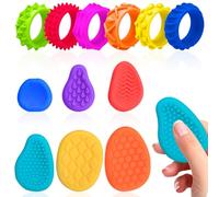 Anxiety, Soothing for Students, 6 Silicone Texture Sensory Stone for Autistic Fidget Toys, Sensory Stone for Adults