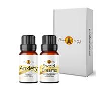 Anxiety & Sweet Dreams Lavender Essential Oil Set 2 x 10ml | Diffuser for Home, Candle Making, soap, Wax Melts, Massage, Perfume, Aromatherapy Gift Box | Vegan | Made in UK
