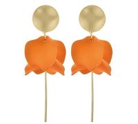 ANXIN Boho Simple Blue Acrylic Rose Petal Tassel Long Earrings for Women Elegant Chic Fresh Sweet Petal Earrings Jewelry Gift, Metal