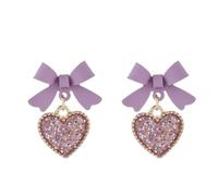 ANXIN Boho Style Creative Love Small Daisy Sun Flower Earrings Retro Peach Heart Alloy Oil Drop Color Flower Earrings For Women, Metal, No Gemstone