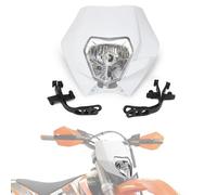 AnXin Dirt Bike Headlight Motorcycle Headlamp Front Headlight Universal For EXC250 SX250 SXF250 EXC450 SX350 SXF450 EXC525 Etc Most Dirt Pit Bike Enduro Supermoto - White