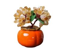 anxinda Statue,Crystal Yellow Amethyst Shaking Money Fortune Tree Attracting Wealth Ornaments Living Room Desk Crystal Tree,for Home(Yellow)