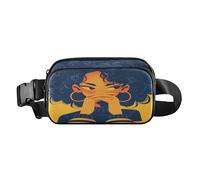 Anxious Black Women Navy Fashion Waist Pack Crossbody Bag for Women Men Teens Large Capacity Crossbody Shoulder Bag with Adjustable Strap for Shopping Sports Work, Aesthetic Fighting Fish, One Size