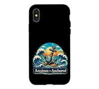 Anxious But Anchored Nautical Anchor Ocean Mental Health Case for iPhone X/XS