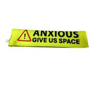 Anxious Dog Lead Wrap - “Give Us Space” | Yellow Warning Sleeve with Caution Symbol | Dog Behaviour Alert for Anxious or Reactive Dogs | Hook and Loop Attachment