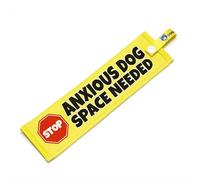 Anxious Dog - Space Needed Lead Sleeve - High Visibility Warning Wrap for Dog Walks - Bright Yellow Awareness Message with Secure Snap Attachment - Waterproof Durable Design