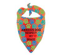 Anxious Dogs Bandana Respect My Space Triangle Dog Scarf for Nervous Dog Birthday Gift (Respect My Space)