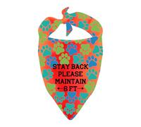 Anxious Dogs Bandana Stay Back Please Maintain 6 FT Pet Scarf for Nervous Dog Birthday Gift (Maintain 6 FT)