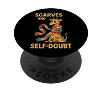 Anxious Giraffe Scarf Self-Doubt Humor PopSockets Adhesive PopGrip