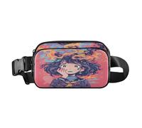 Anxious Girl Burgundy Fashionable Fanny Pack Waist Bag for Women Men Teenagers Waterproof Chest Bag Belt Bag with Adjustable Strap for Travel Running Hiking, Aesthetic Fighting Fish, One Size