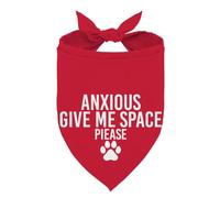 Anxious Give Me Space Please Red Dog Bandana, Nervous Dog Scarf, Do Not Pet My Dogs, Adjustable Comfortable Triangle Pet Scarf for Small Medium Boy Girl Dogs